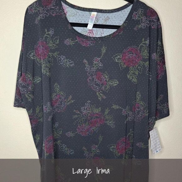 LuLaRoe Irma Tunic Large Floral NEW - Picture 1 of 1